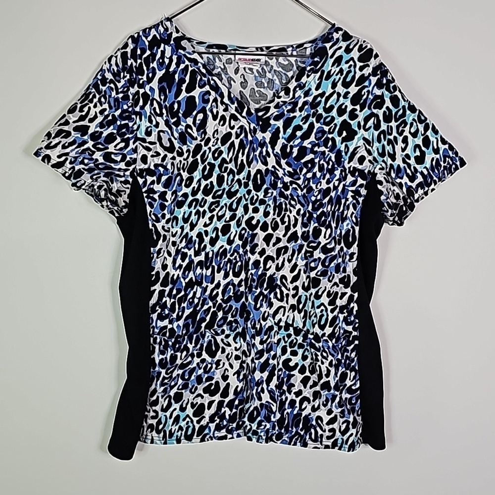 Scrubstar large black and blue scrub top